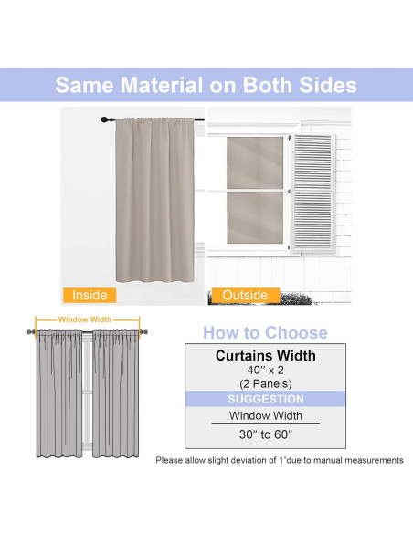 Cortinas Blackout Simplebrand 2 Paneles 101.6x160 cm Piedra