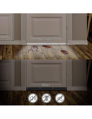 Sello de puerta USUKUE de aluminio 92.7 cm negro para corrientes de aire