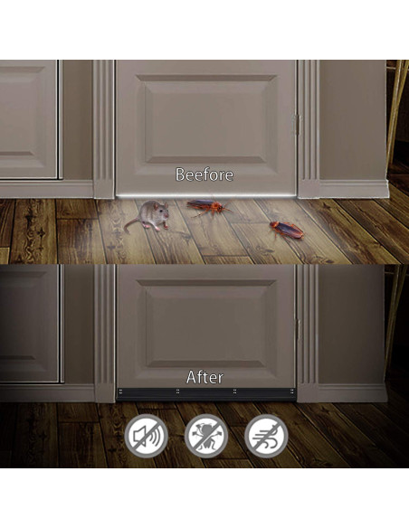 Sello de puerta USUKUE de aluminio 92.7 cm negro para corrientes de aire