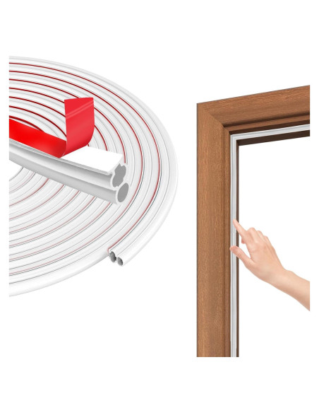 Burlete Autoadhesivo ZWZIOO 12m Blanco para Puertas y Ventanas