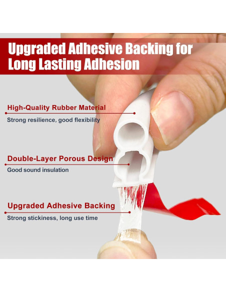 Burlete Autoadhesivo ZWZIOO 12m Blanco para Puertas y Ventanas