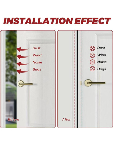 Burlete Autoadhesivo ZWZIOO 12m Blanco para Puertas y Ventanas