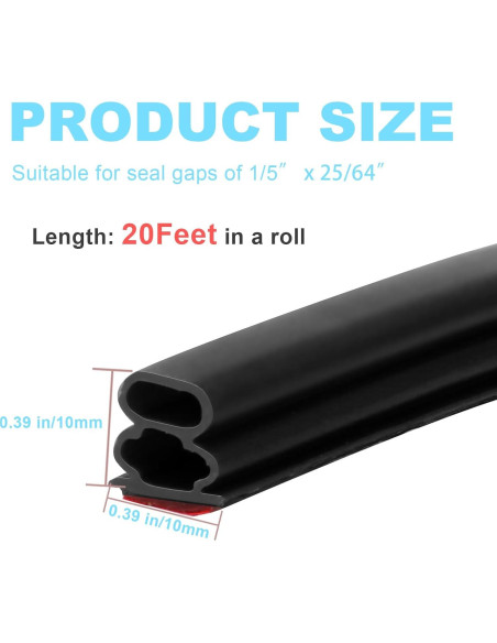 Sello de Aislamiento ZSRedHong 6.1m Goma TPE Negro