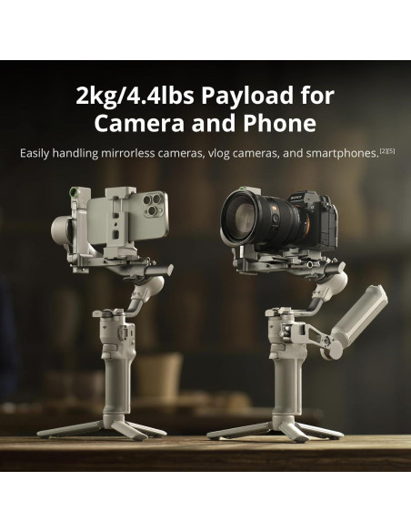 Estabilizador Gimbal DJI RS 4 Mini 3 Ejes + Micrófono Inalámbrico