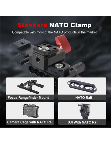 Abrazadera NATO Mechrig 62044 con tornillos 1/4 y 3/8 para estabilizadores