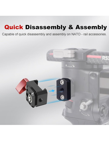 Abrazadera NATO Mechrig 62044 con tornillos 1/4 y 3/8 para estabilizadores