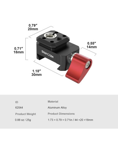 Abrazadera NATO Mechrig 62044 con tornillos 1/4 y 3/8 para estabilizadores