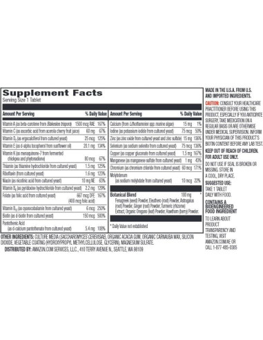 Multivitamina Diaria para Hombres Amazon Elements 65 Tabletas