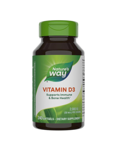 Vitamina D3 Extra Fuerte Nature's Way 2000 UI 240 Gelatinas