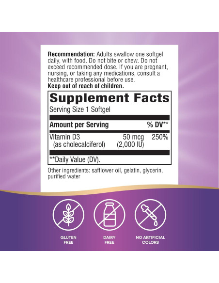 Vitamina D3 Extra Fuerte Nature's Way 2000 UI 240 Gelatinas