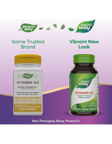Vitamina D3 Extra Fuerte Nature's Way 2000 UI 240 Gelatinas
