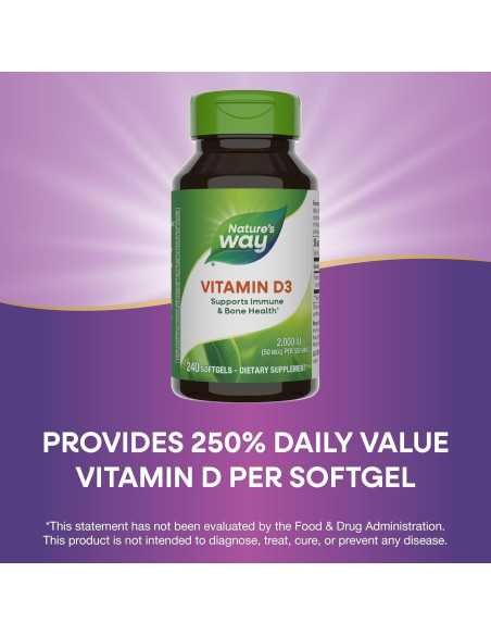 Vitamina D3 Extra Fuerte Nature's Way 2000 UI 240 Gelatinas