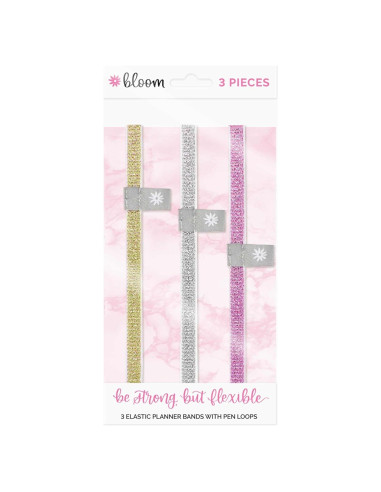Bandas Elásticas Bloom Daily - Set de 3 Dorado, Rosa, Plateado