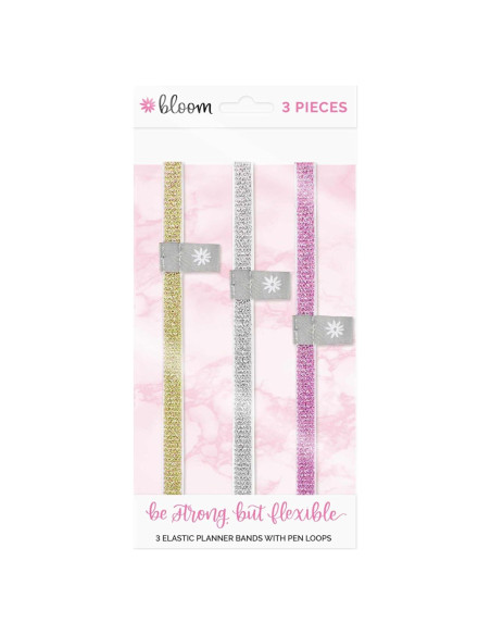 Bandas Elásticas Bloom Daily - Set de 3 Dorado, Rosa, Plateado