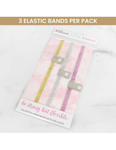 Bandas Elásticas Bloom Daily - Set de 3 Dorado, Rosa, Plateado