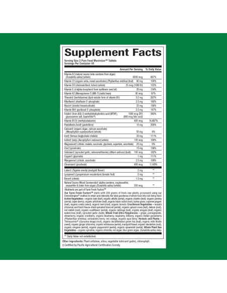 Suplemento Multivitamínico Vegano para Mujeres Factores Naturales 120 Tabletas Suplemento Multivitamínico Vegano para Mujeres Factores Naturales 120 Tabletas