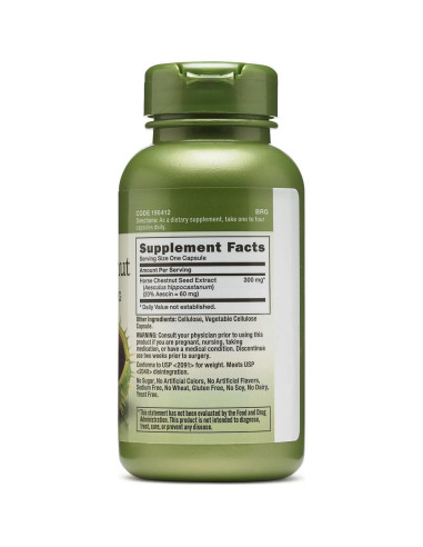 Extracto de Castaño de Indias GNC Herbal Plus 300mg 100 cápsulas