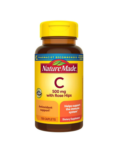 Nature Made Vitamina C 500 mg con Rosa Mosqueta - 130 Tabletas