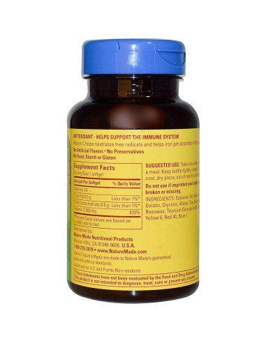 Vitamina C 500 mg Nature Made 60 Softgels Antioxidantes
