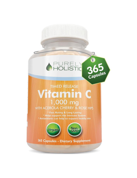 Vitamina C Purely Holistic 1000mg 365 Cápsulas Veganas Vitamina C Purely Holistic 1000mg 365 Cápsulas Veganas