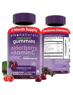 Gomitas de Saúco Orgánicas Viva Naturals 120 gomitas - Inmunidad