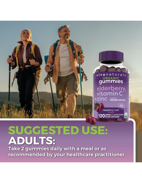 Gomitas de Saúco Orgánicas Viva Naturals 120 gomitas - Inmunidad