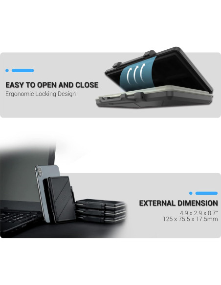 Soporte para 6 tarjetas XQD/CFexpress Tipo B JJC resistente al agua