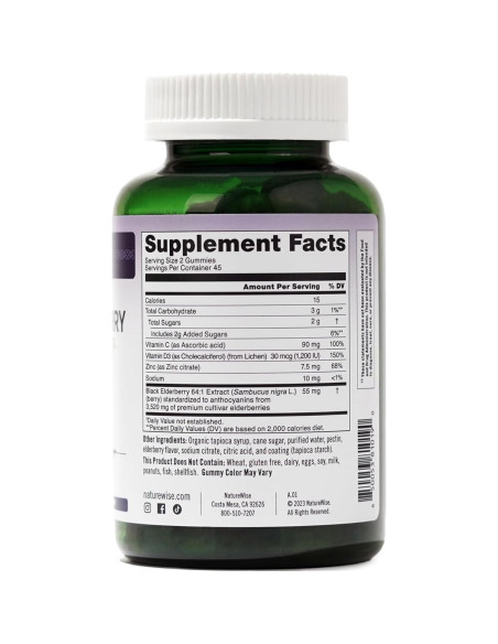 Gomitas de Saúco NatureWise 90 Conteo - Apoyo Inmunológico