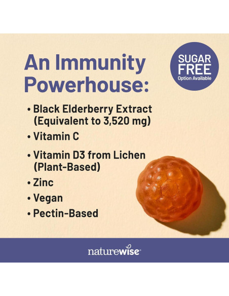 Gomitas de Saúco NatureWise 90 Conteo - Apoyo Inmunológico