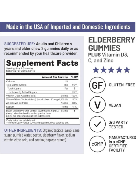 Gomitas de Saúco NatureWise 90 Conteo - Apoyo Inmunológico