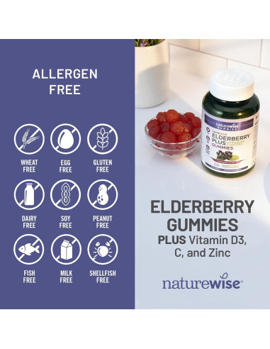 Gomitas de Saúco NatureWise 90 Conteo - Apoyo Inmunológico