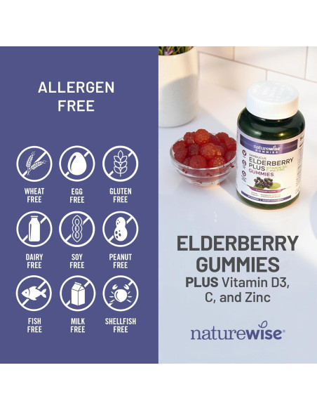 Gomitas de Saúco NatureWise 90 Conteo - Apoyo Inmunológico