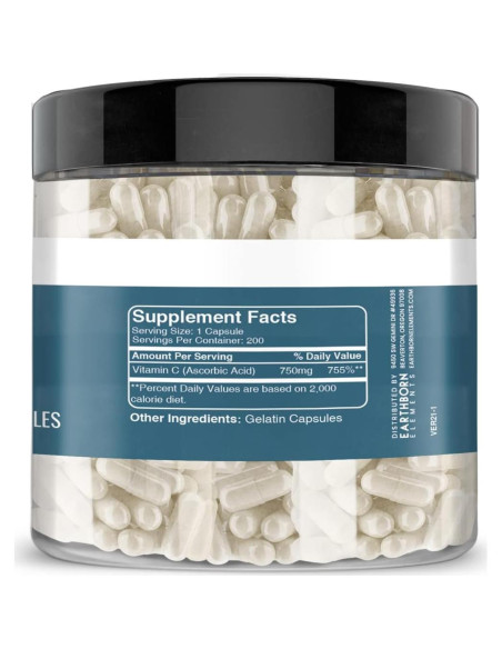 Vitamina C Elementos de la Tierra 200 Cápsulas Puras Vitamina C Elementos de la Tierra 200 Cápsulas Puras