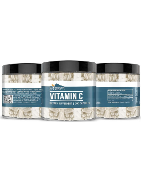 Vitamina C Elementos de la Tierra 200 Cápsulas Puras Vitamina C Elementos de la Tierra 200 Cápsulas Puras