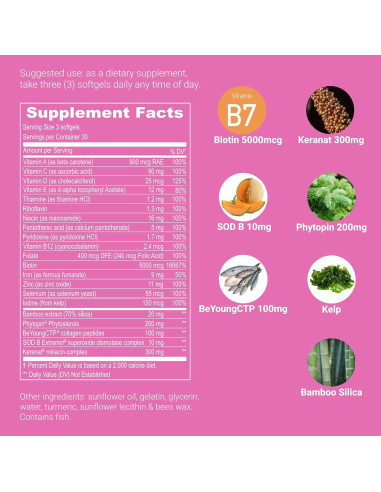 Suplemento para Crecimiento de Cabello UpNourish 119g - Mujeres