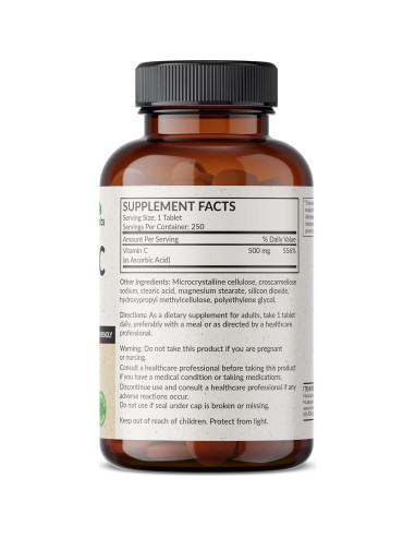 Vitamina C 500mg Futurebiotics - 250 Tabletas Veganas