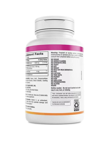 Vitamina C 1000 mg Member's Mark con Rosa Mosqueta y Bioflavonoides