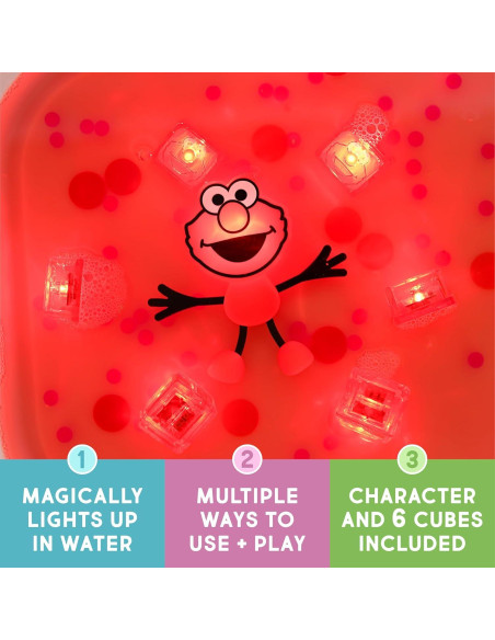 Glo Pals Elmo Cubos Iluminados Activados por Agua 6 Piezas