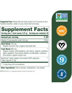 Suplemento de Cúrcuma MegaFood 59g - Vegano, Sin Alérgenos 2