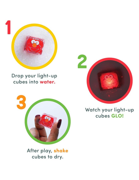 Glo Pals Elmo Cubos Iluminados Activados por Agua 6 Piezas