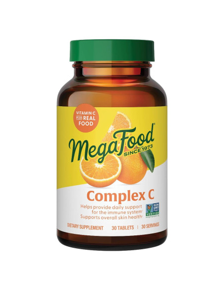 MegaFood Complejo C - Suplemento Vegano 250 mg - 30 Tabletas