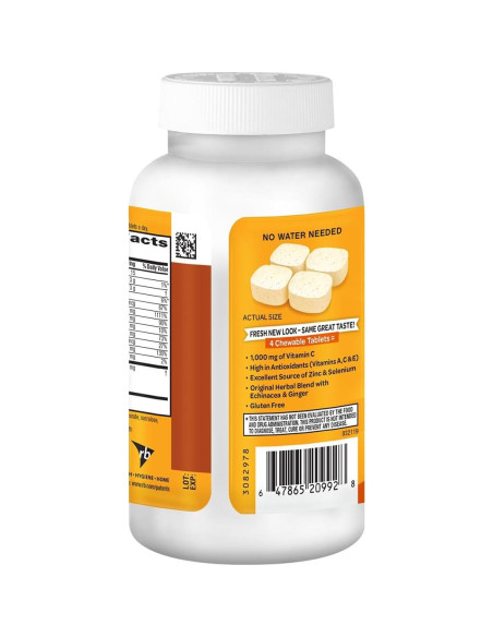 Airborne Suplemento Inmunológico 1000mg Vitamina C + Zinc 116 Tabletas Masticables Airborne Suplemento Inmunológico 1000mg Vitamina C + Zinc 116 Tabletas Masticables