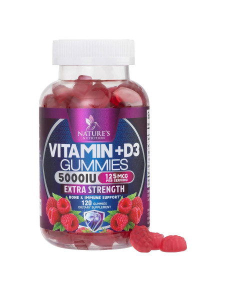 Suplemento Vitamina D3 Gummy 5000 IU Nature's Nutrition - 120 Gomas