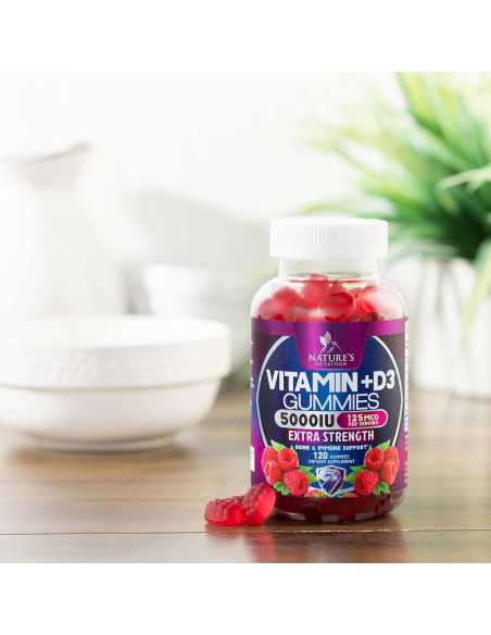 Suplemento Vitamina D3 Gummy 5000 IU Nature's Nutrition - 120 Gomas