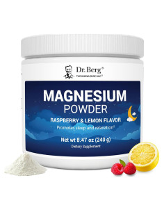 Polvo de Magnesio Glicinato Dr. Berg 240g - Sabor Frambuesa Limón