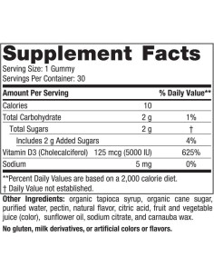 Gominolas de Vitamina D3 5000 UI Nordic Naturals - 30 Unidades 2