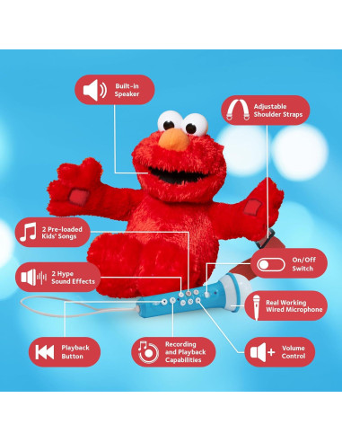 Juguete de Peluche Karaoke Singing Machine Elmo 21.6x19.1x22.9cm