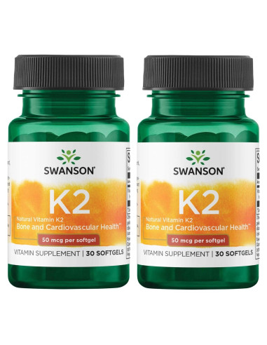 Vitamina K2 Swanson 50 mcg 30 Gelatinas Natural