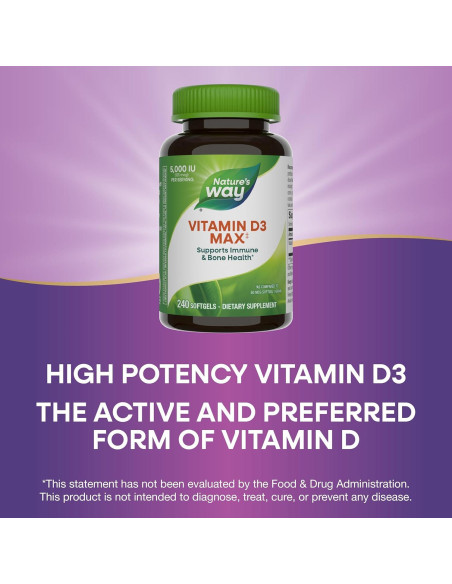 Vitamina D3 Nature's Way 5000 UI 240 Gelatinas Blandas