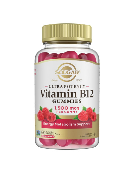 Gummy Vitamina B12 Solgar 1500mcg Sabor Frambuesa 60 Porciones
